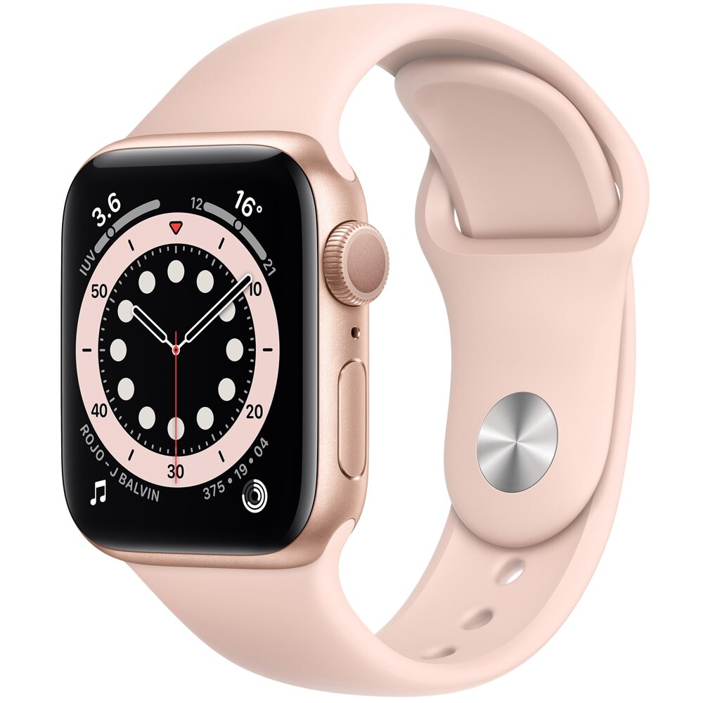 Apple Watch Series 6 (GPS, - Caja de Aluminio Oro - Correa deportiva Arena rosa